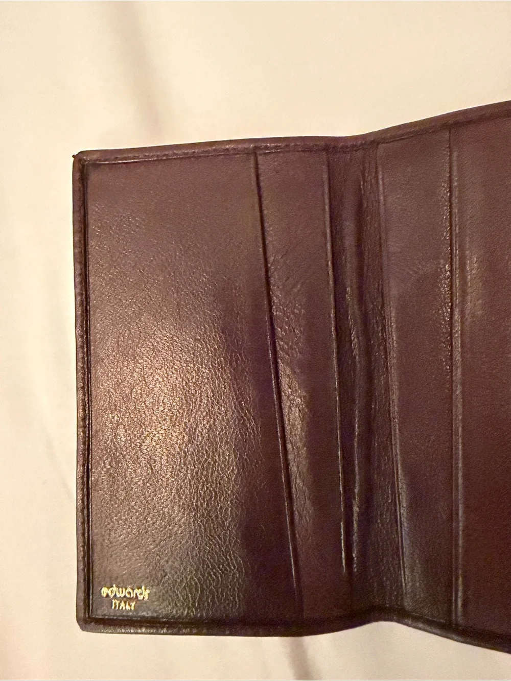 Vintage Brown Leather Edwards Italy Bi-Fold Card Wallet